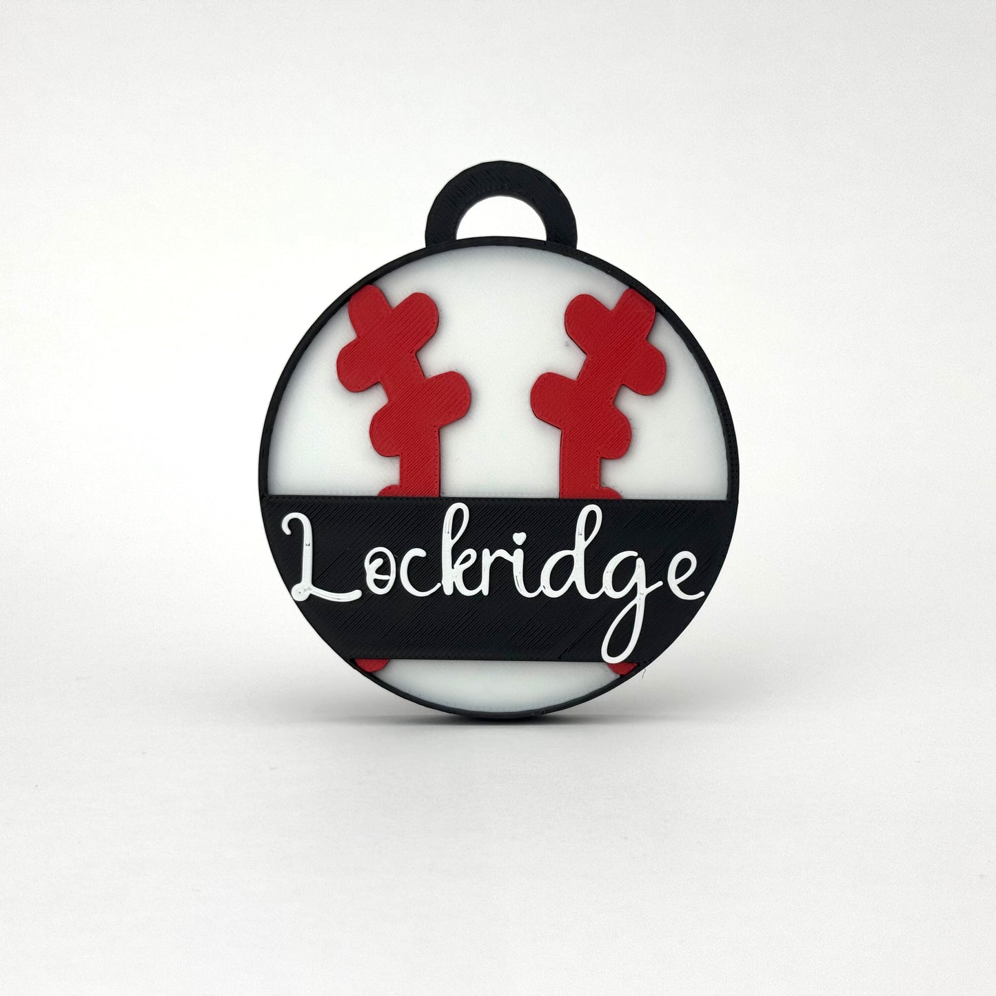 Custom large sports ball bag charm with personalized name