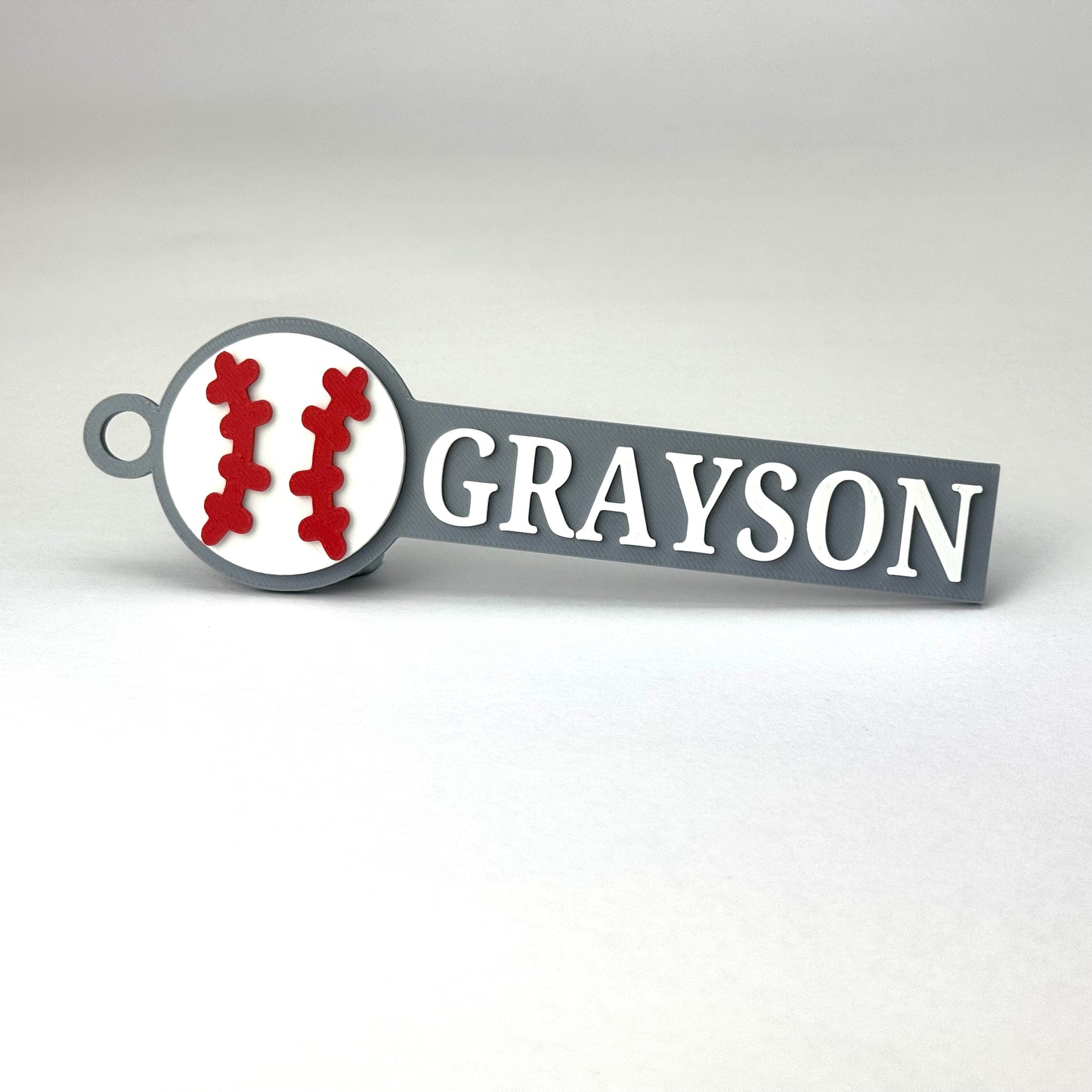 Custom Baseball Bag Tag with Personalized Name