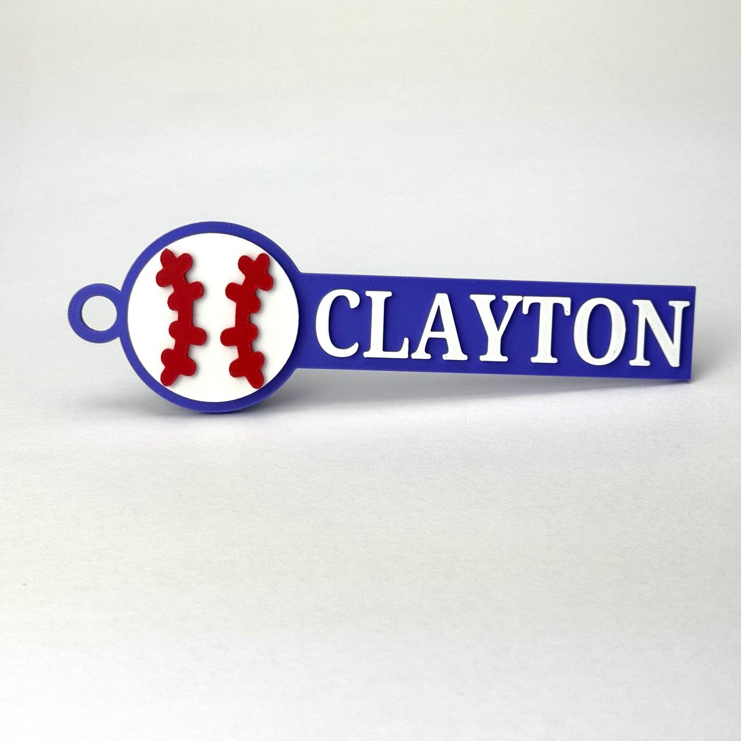 Custom Baseball Bag Tag with Personalized Name