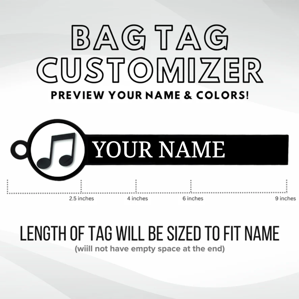 bag tag customizer music placeholder