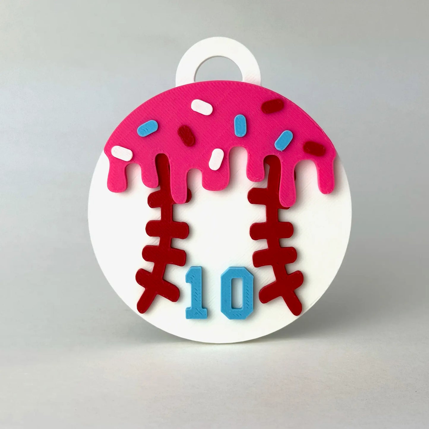 ice cream baseball drip bag tag pink