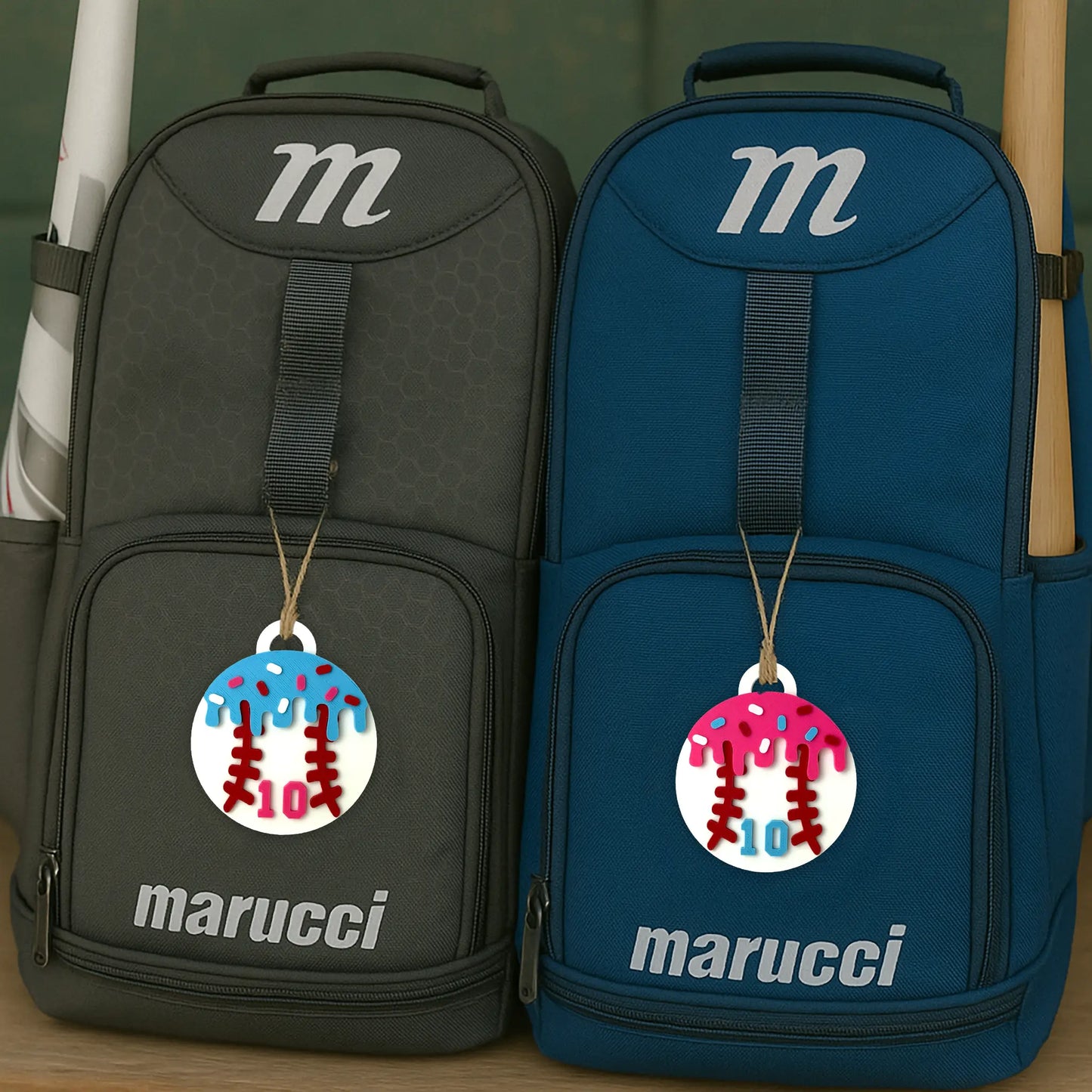 ice cream baseball drip bag tags