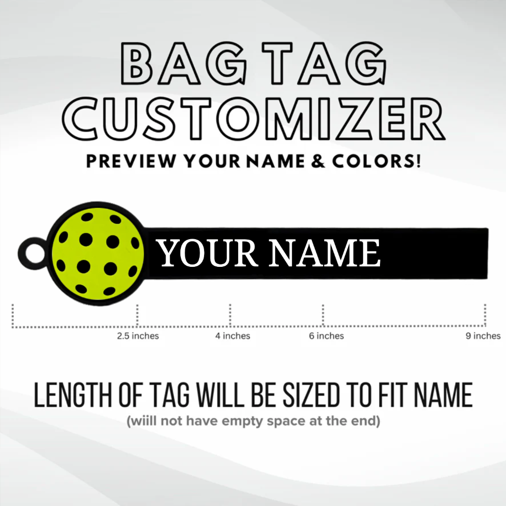 personalized pickleball bag tag customizer placeholder