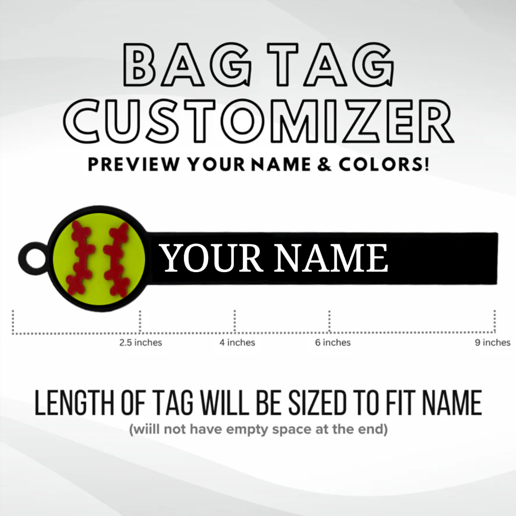 personalized softball bag tag customizer placeholder