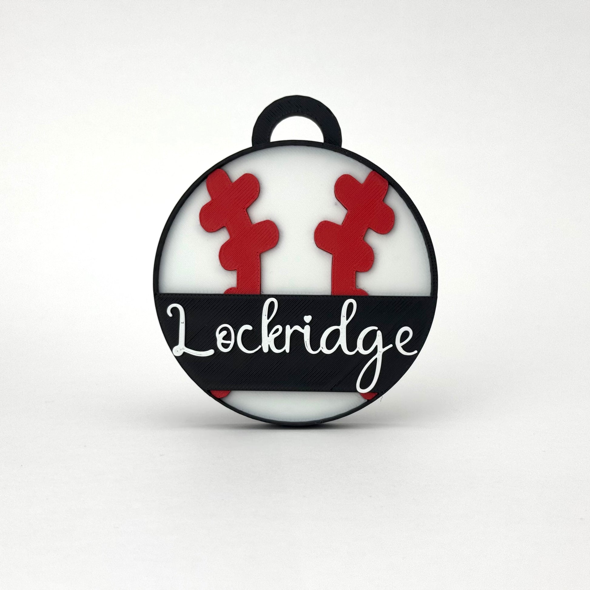 Custom large sports ball bag charm with personalized name