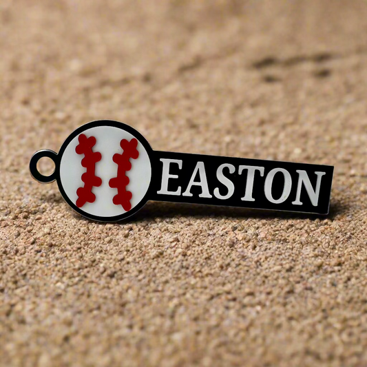 Personalized baseball bag tag with custom name