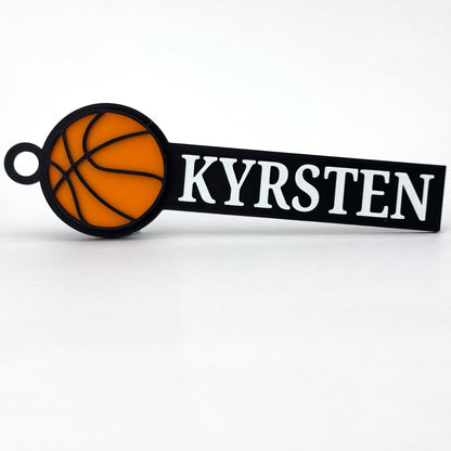 Personalized basketball bag tag for girls name