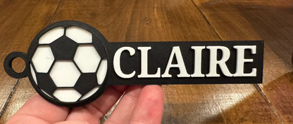 Custom soccer bag tag with personalized name