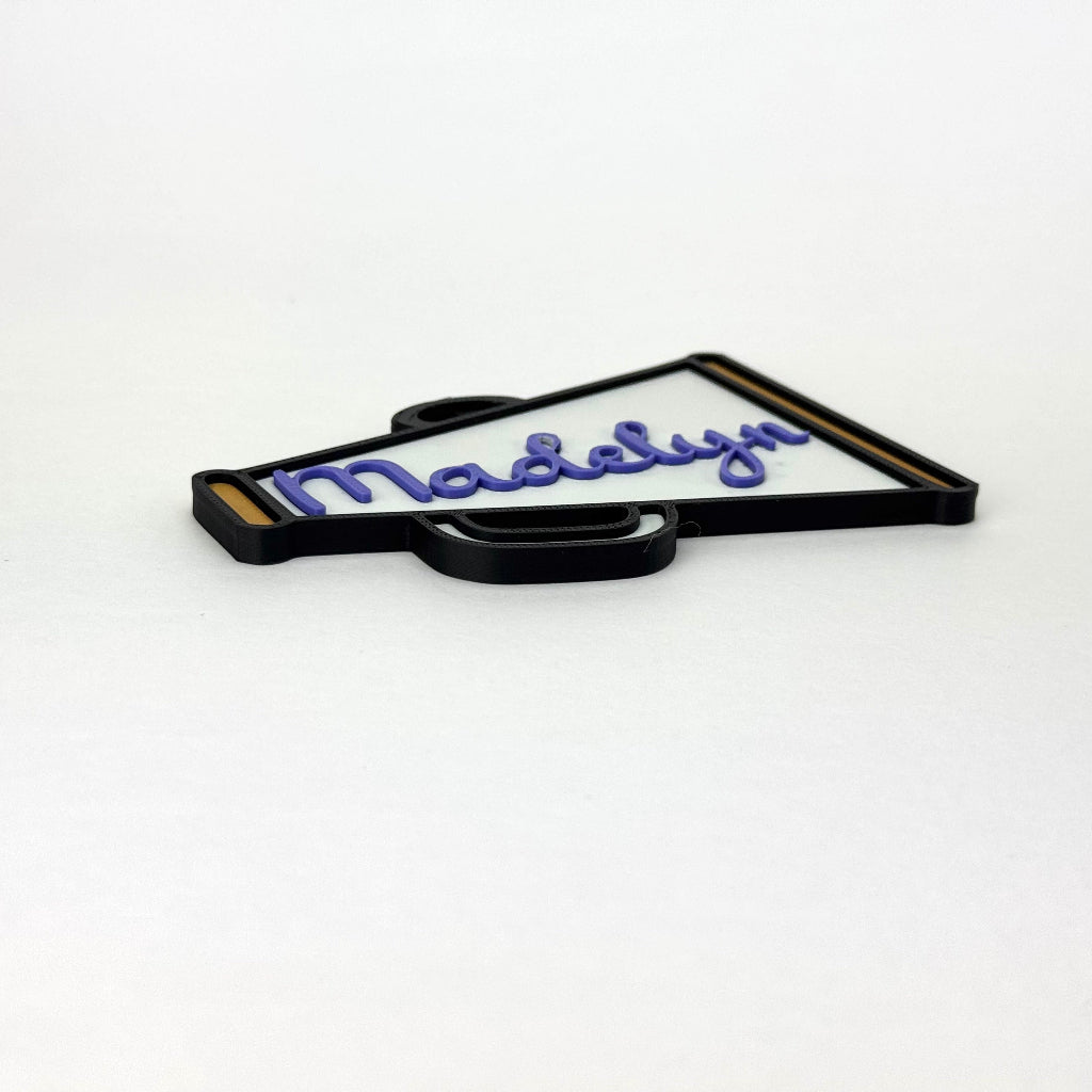 Personalized Cartersville Megaphone Bag Tag side view