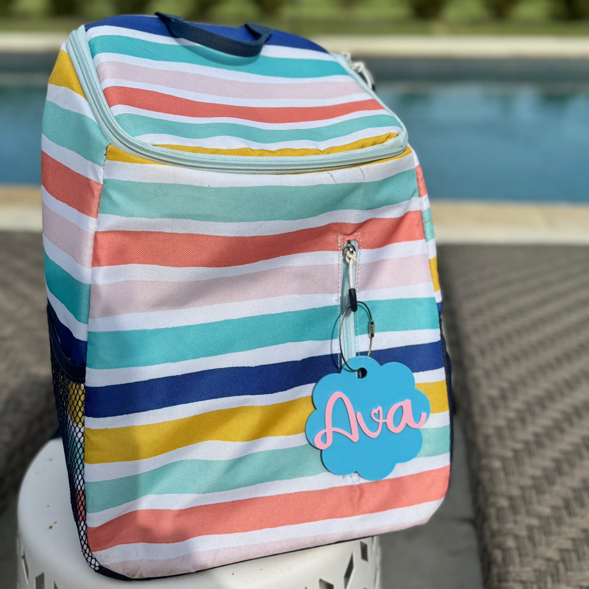 Personalized Round Scalloped Bag Tag