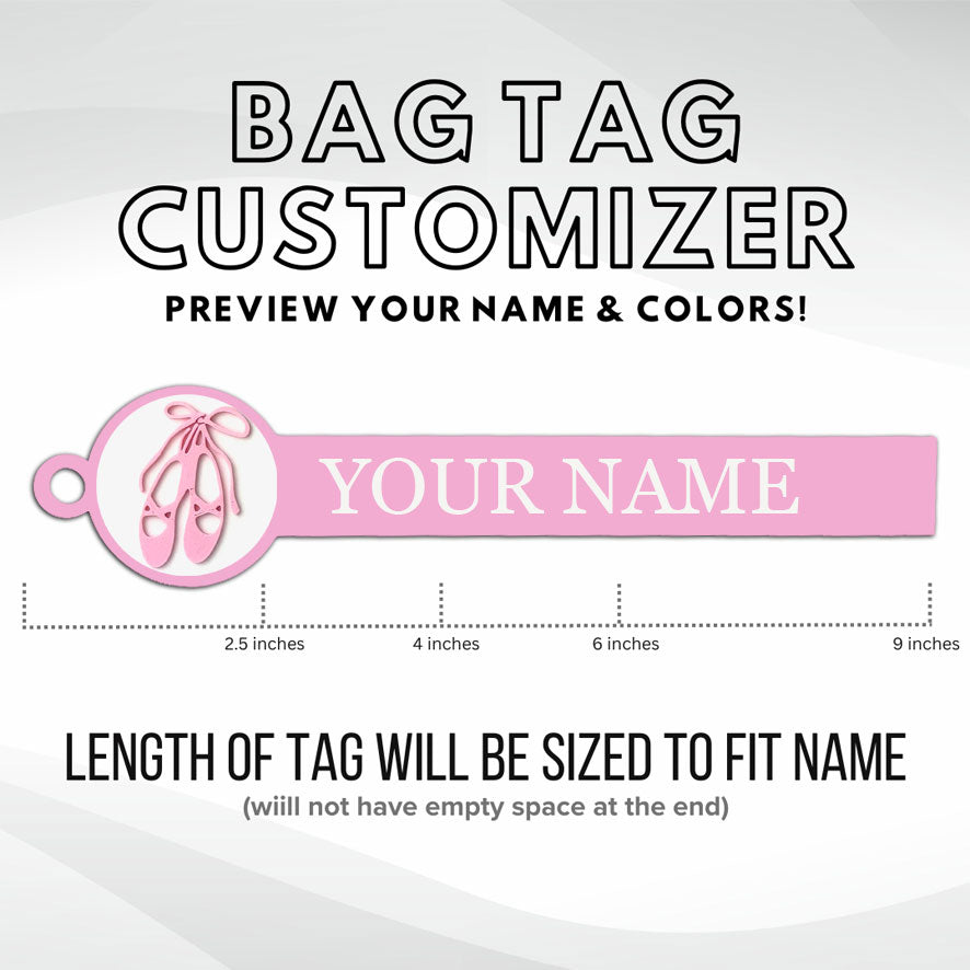 Custom Ballet Bag Tag with Personalized Name