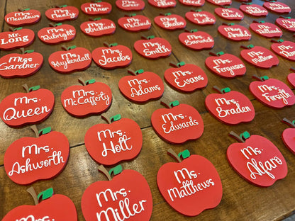 Personalized Teacher Apple Bag Tag