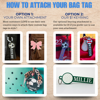 how to attach your custom bag tag