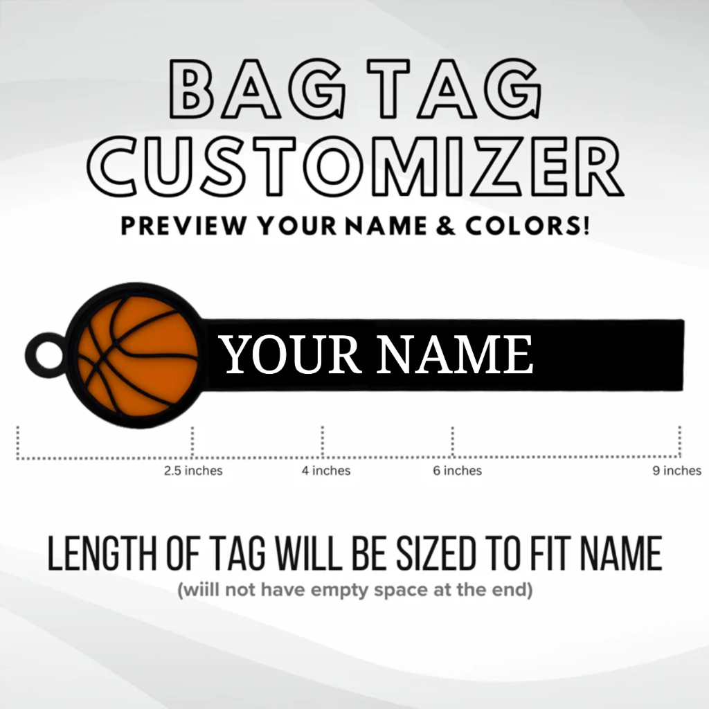 custom basketball bag tag customizer placeholder