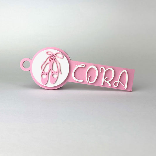 Custom Ballet Bag Tag with Personalized Name