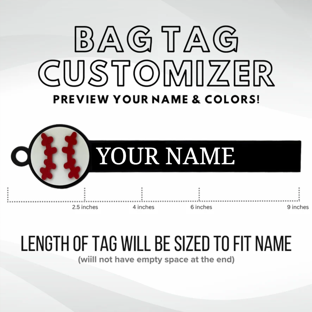 personalized baseball bag tag customizer placeholder