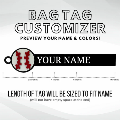 personalized baseball bag tag customizer placeholder