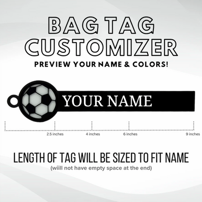 personalized soccer bag tag customizer placeholder