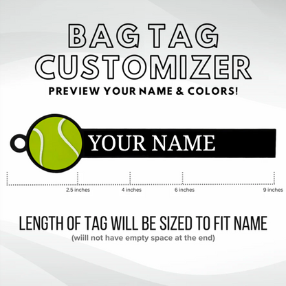 personalized tennis bag tag customizer placeholder