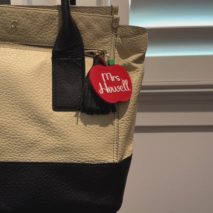 Personalized Teacher Apple Bag Tag